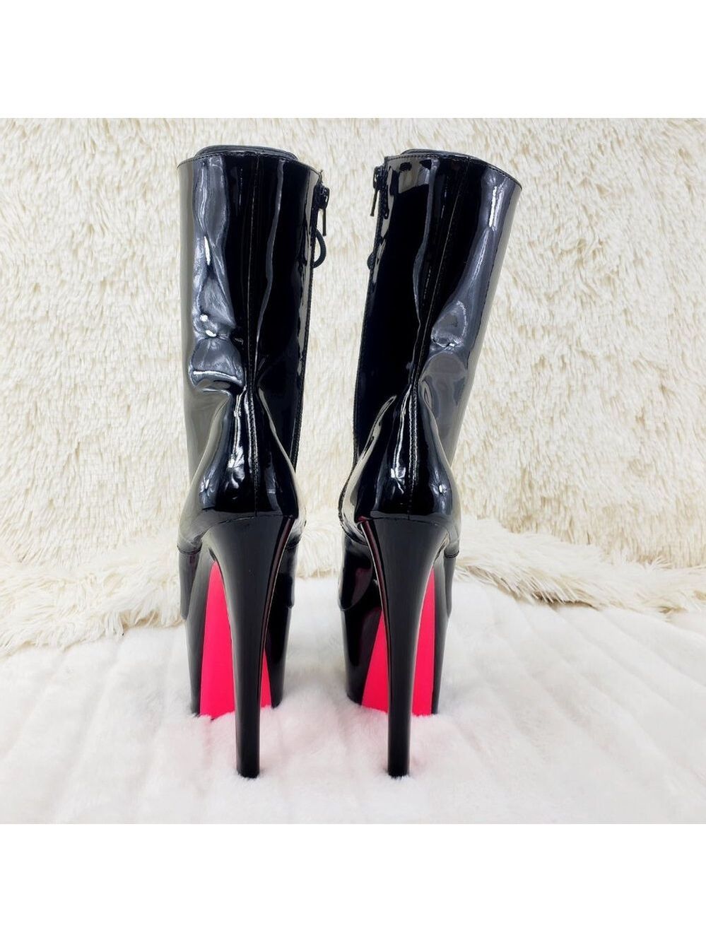 Sky 1020TT Black Patent High Heel Ankle Boots - Picture 9 of 14